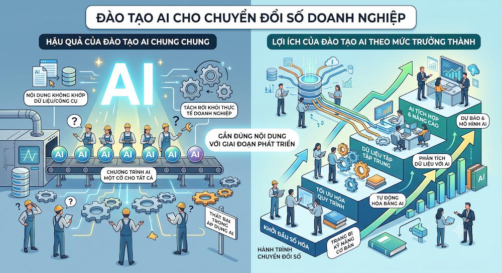 Đào tạo AI chuyển đổi số là gì và vì sao phải gắn với lộ trình CĐS?